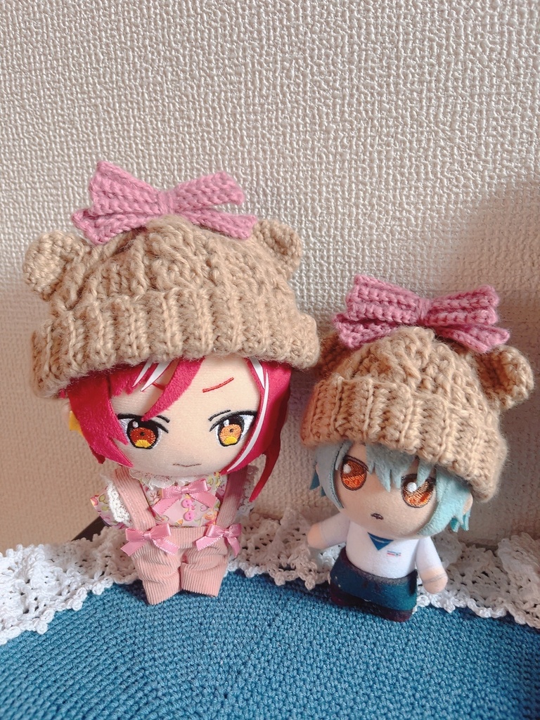 くま耳ニット帽 12~13cmぬいサイズ