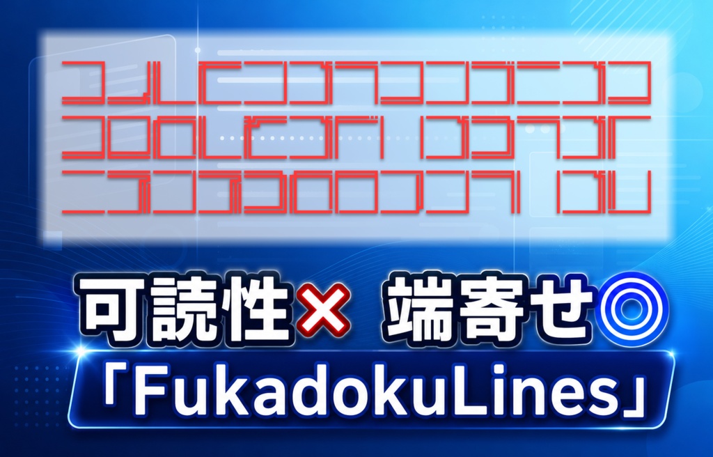 カタカナフォント「FukadokuLines」