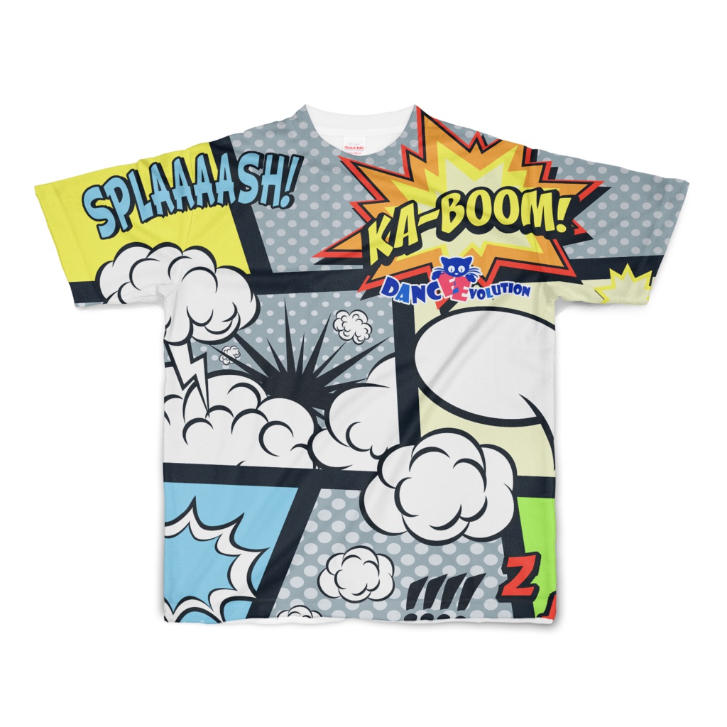 アメコミ風Tシャツ グレー