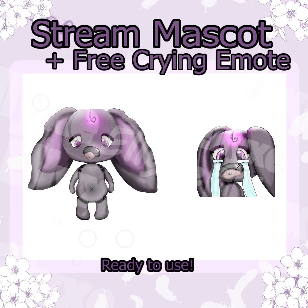 Cute Animated Stream Mascot + 1 Free Crying Emote