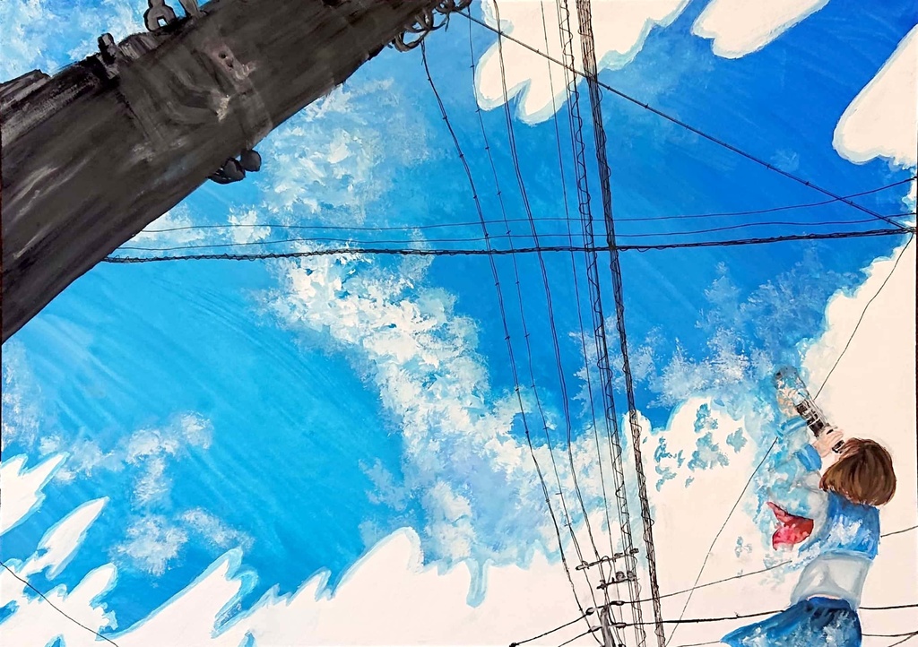 iPhoneケース(青空と望遠鏡)