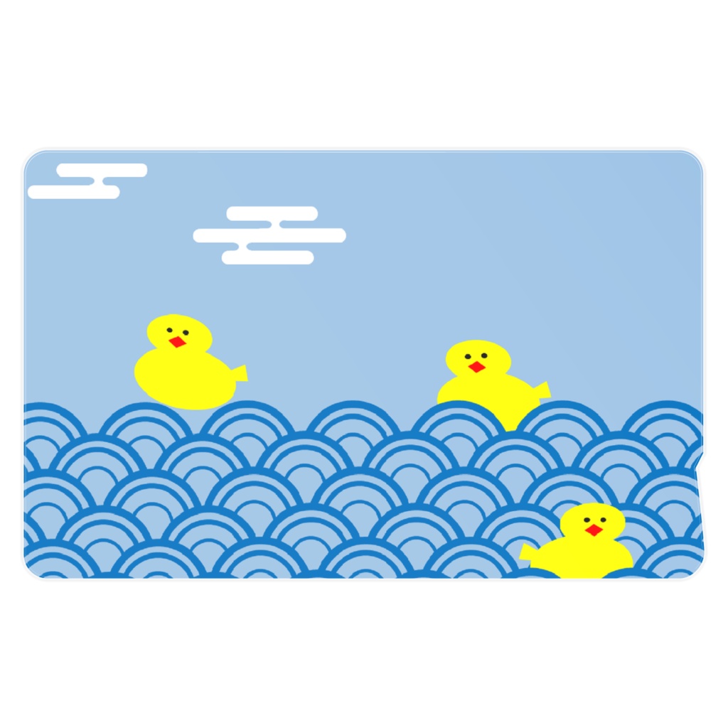 アヒル青海波　ICカードステッカー