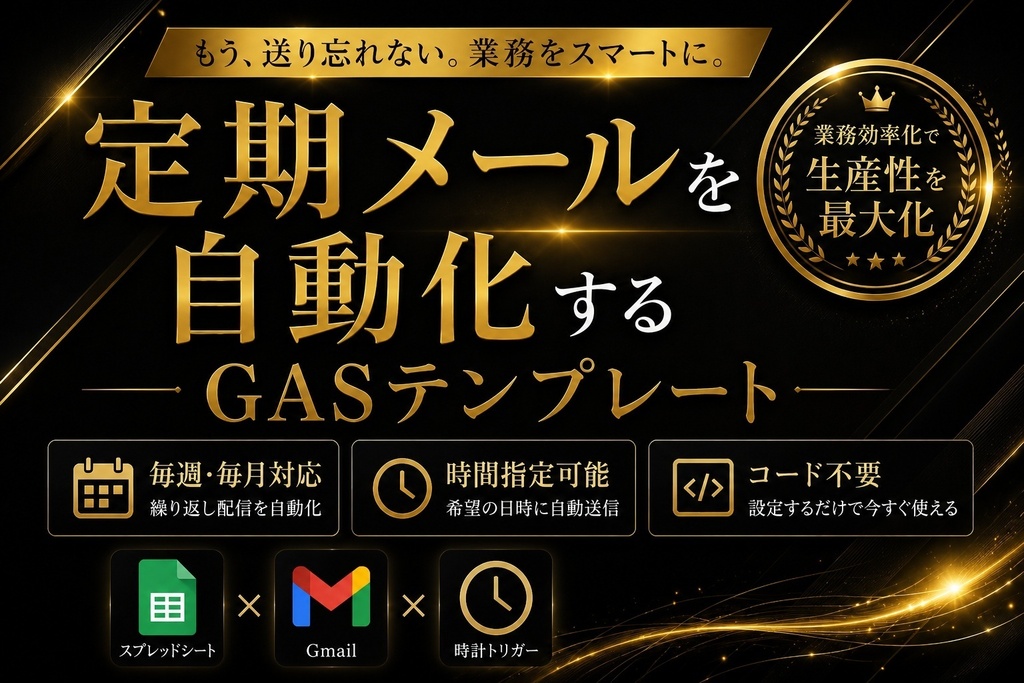 定期メール自動送信GASテンプレート｜毎週・毎月・時間指定・メーリングリスト対応