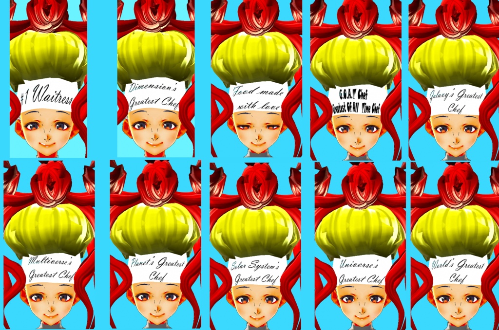 Chef Hat with Giant Bow (VRoid Hair Preset Beta and Stable)