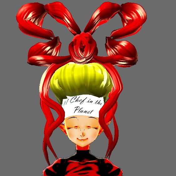 Chef Hat with Giant Bow (VRoid Hair Preset Beta and Stable)