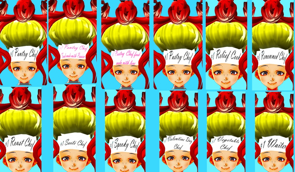 Chef Hat with Giant Bow (VRoid Hair Preset Beta and Stable)