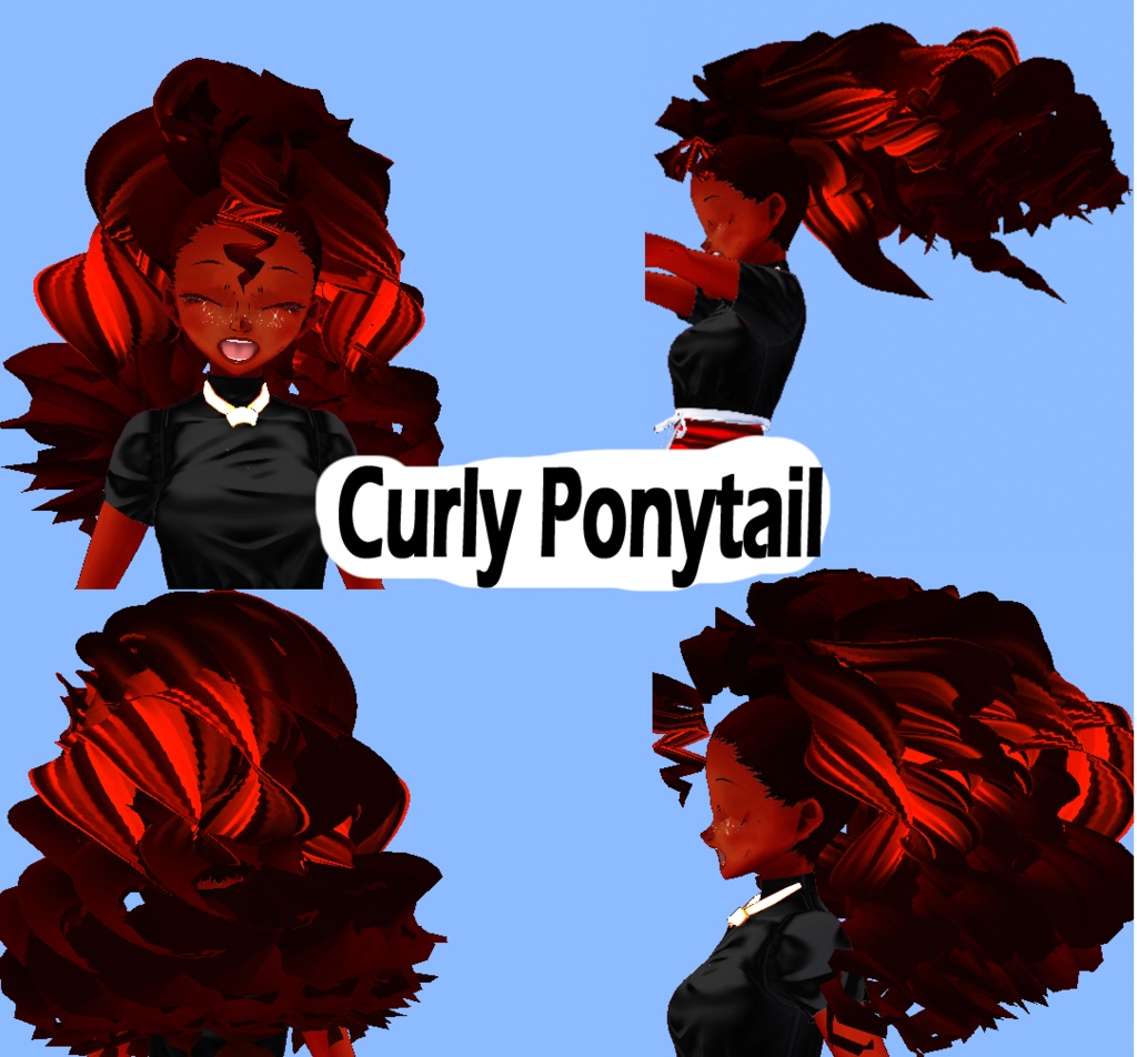 Ponytail Pack: Straight and Curly Ponytail (VRoid Hair Presets Beta and Stable)