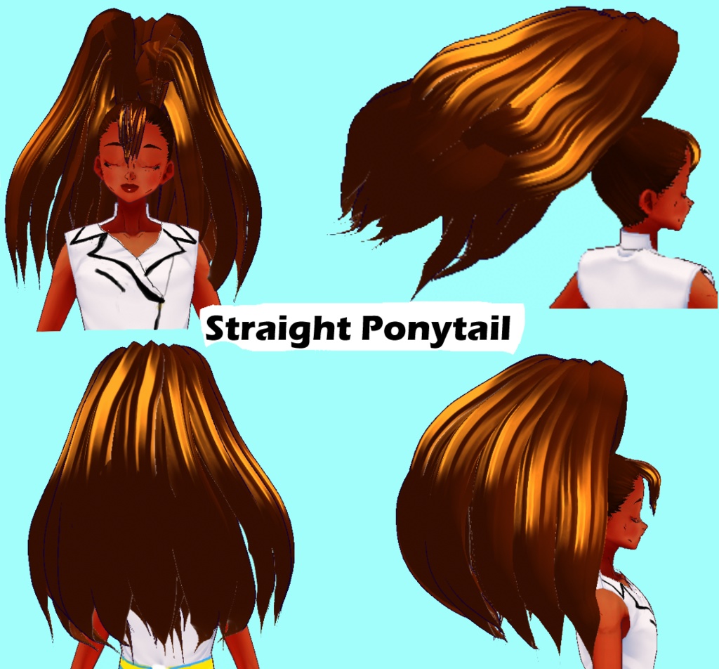 Ponytail Pack: Straight and Curly Ponytail (VRoid Hair Presets Beta and Stable)