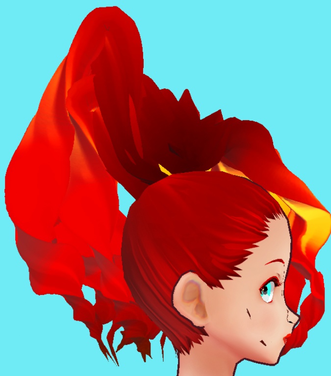 Curly-Drill Side Ponytail Hairstyle (VRoid hair Preset Beta)