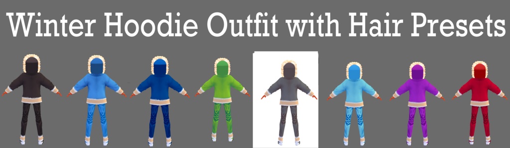 Winter Hoodie Outfit with two Beta and Stable Hair Presets