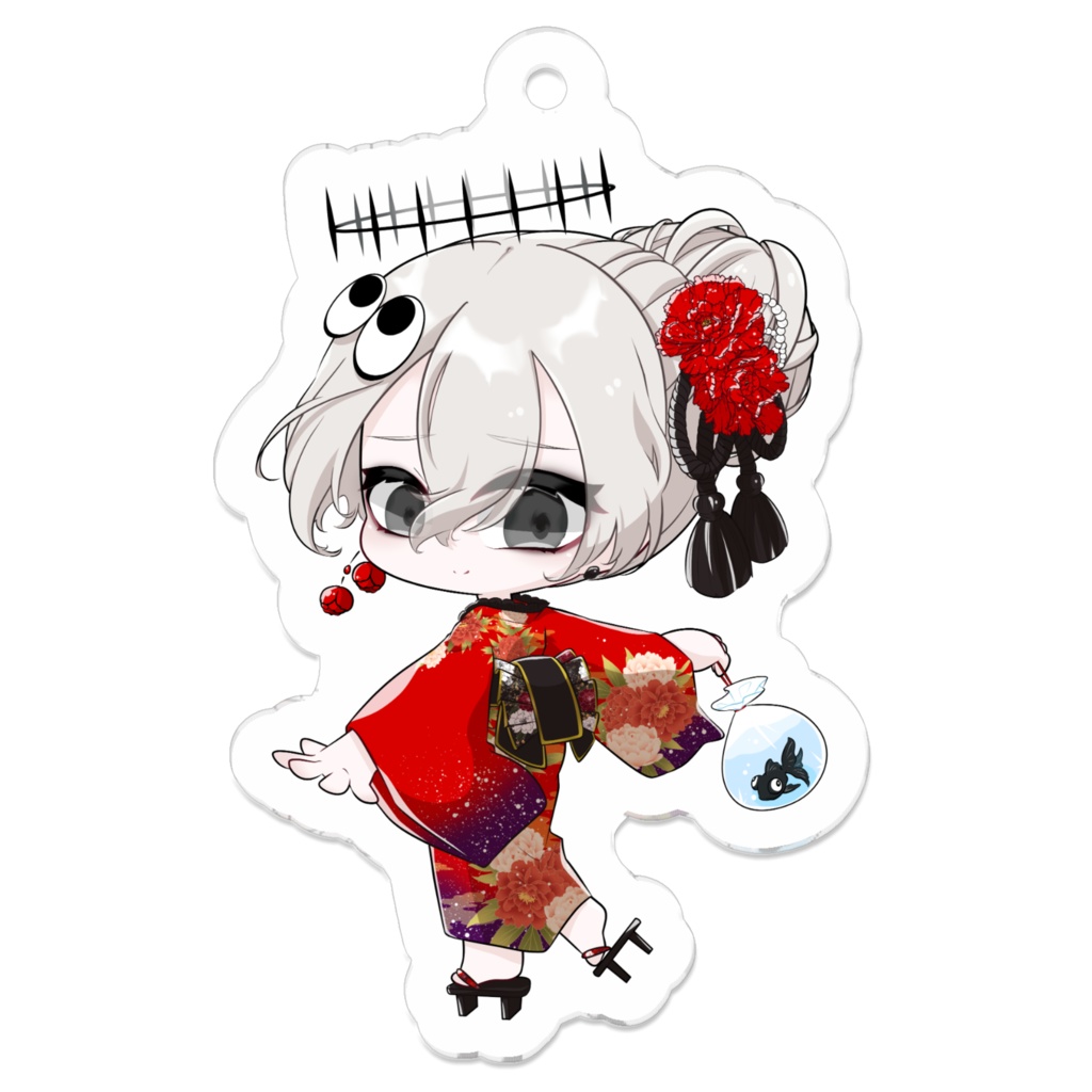 深目子アクリルキーホルダー(浴衣)