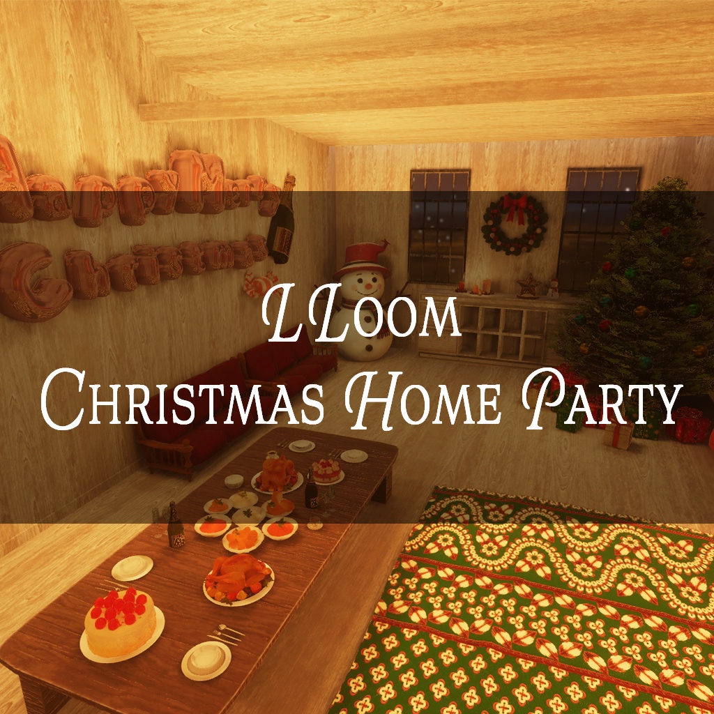 LLOOM TEX One Winter & Christmas Home Party Set for VRChat 【サンタ帽無料配布】