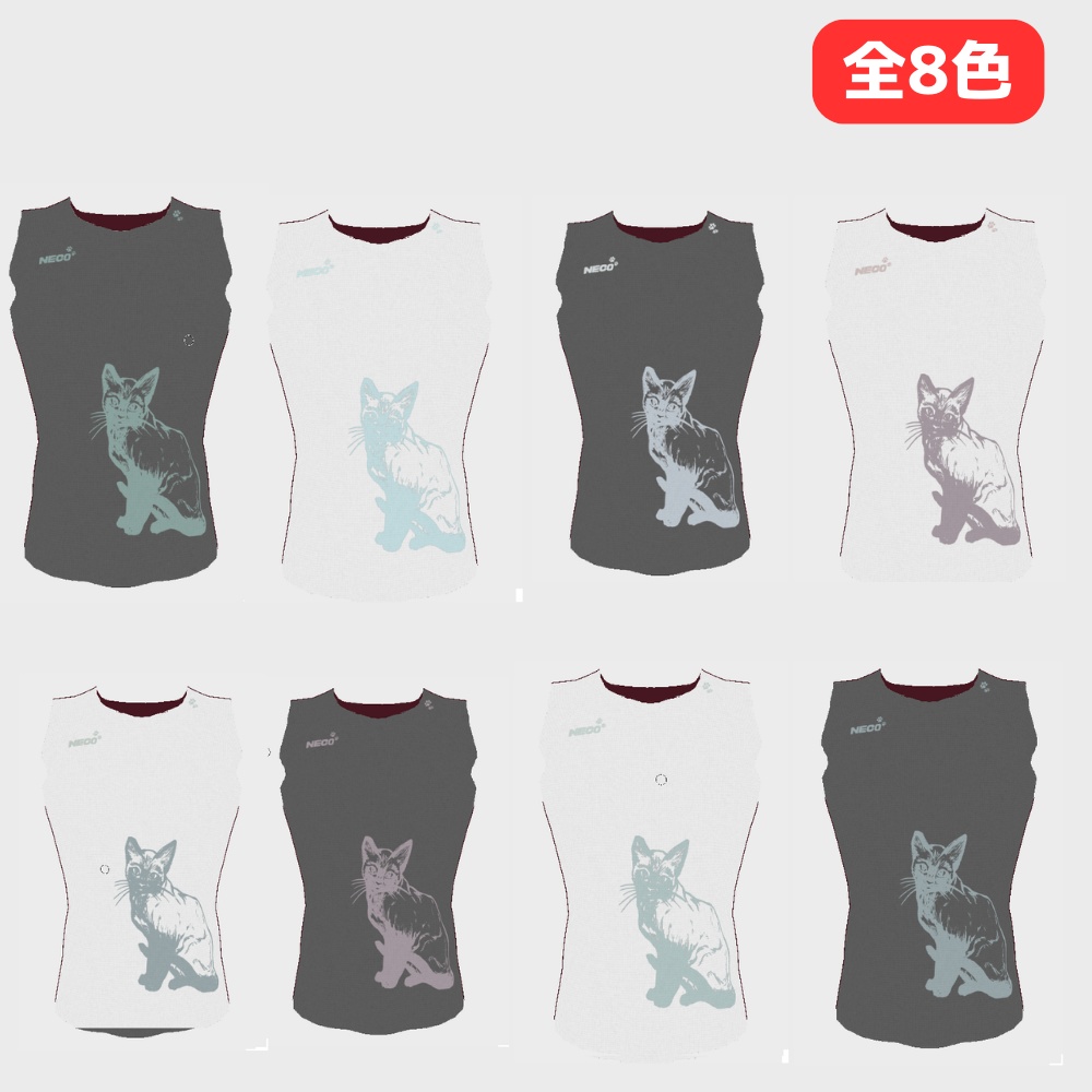 【無料/FREE】男女兼用!猫柄ノースリーブ【VRoid】
