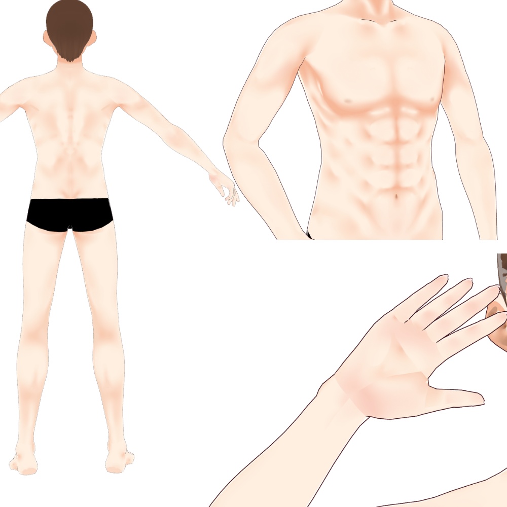 【VRoid】筋肉質なメンズ肌【顔+体型テクスチャ】