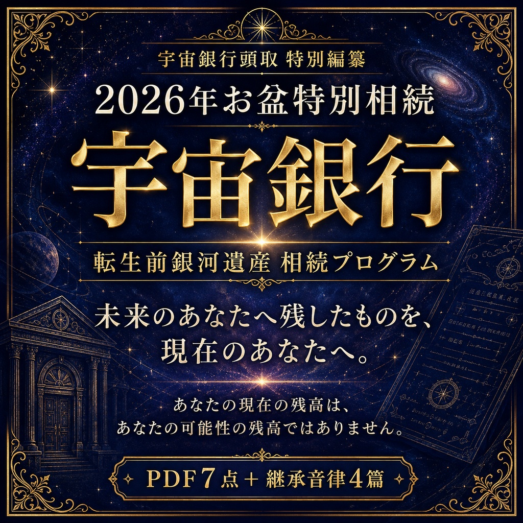 2026年お盆 特別企画 宇宙銀行転生前銀河遺産 相続プログラム