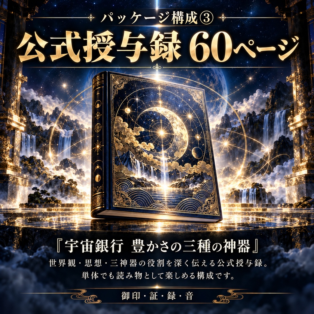 【宇宙銀行特別授与】豊かさの三種の神器 ― 豊穣三神器 御名奉安特別授与 ―