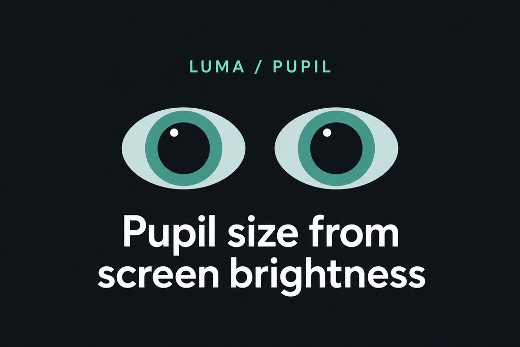 LumaPupil - Pupil size from screen brightness
