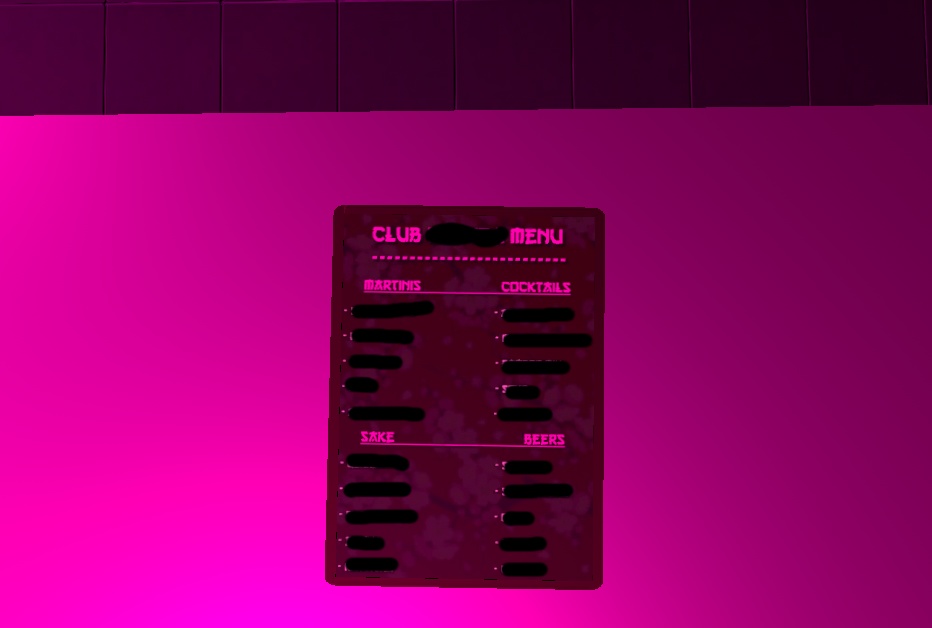 Bar Menu Prefab