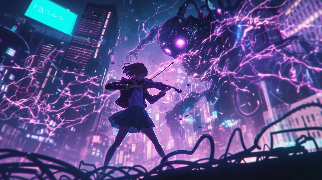 【フリーBGM】都市に響くバイオリンロック｜孤独な演奏者の覚悟・バトルBGM