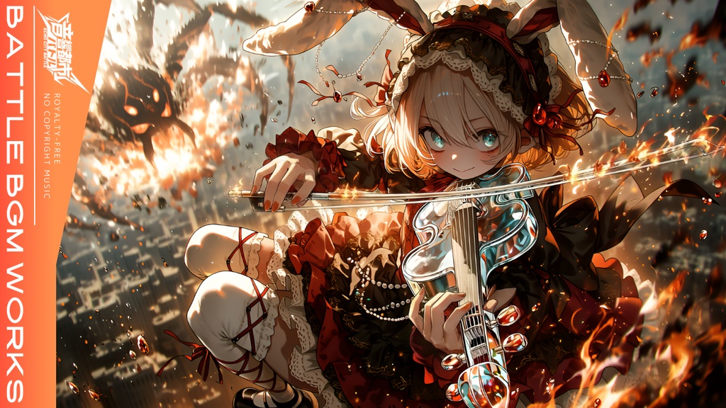 【フリーBGM】物理攻撃（炎）できるバイオリン少女が戦う曲｜バイオリンロック🎻