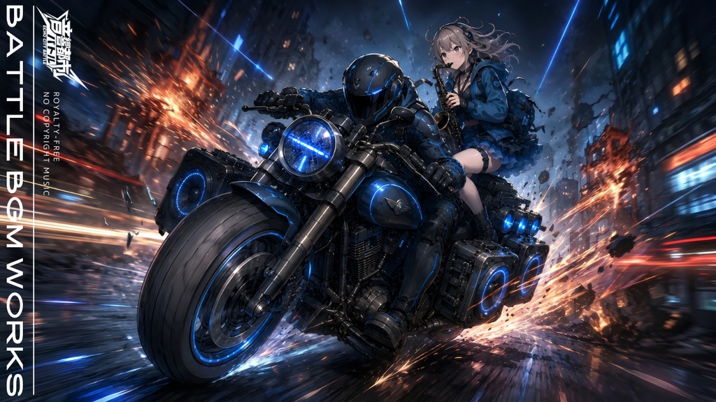 【フリーBGM】間に合え！音響兵装バイクで疾走するときの戦闘曲｜サックス × ゴシックロック｜かっこいい｜作業用