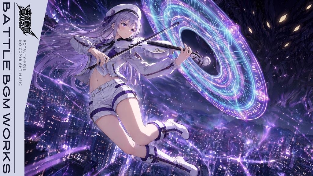 【フリーBGM】バイオリンは白、魔法陣は紫――奏でるは戦の旋律｜バイオリン × ロック【バトルBGM】【作業用】