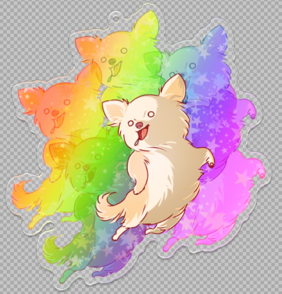 残像犬/チワワ(キーホルダー)