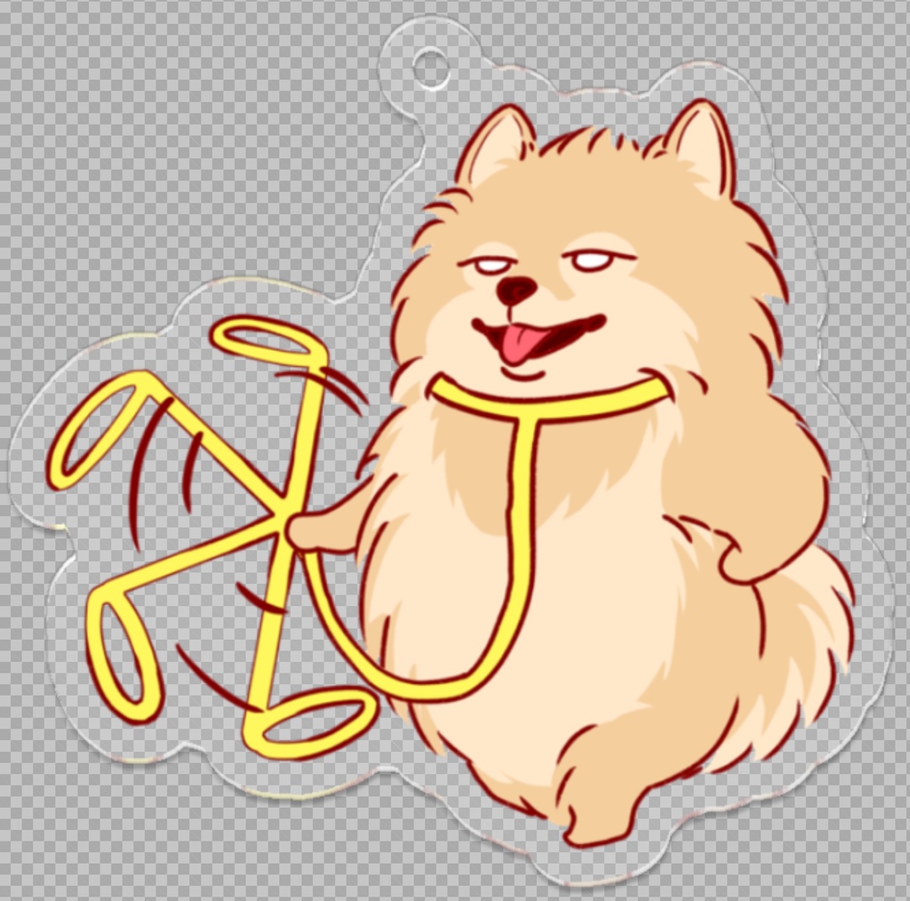 二足歩行犬/ポメラニアン(キーホルダー)