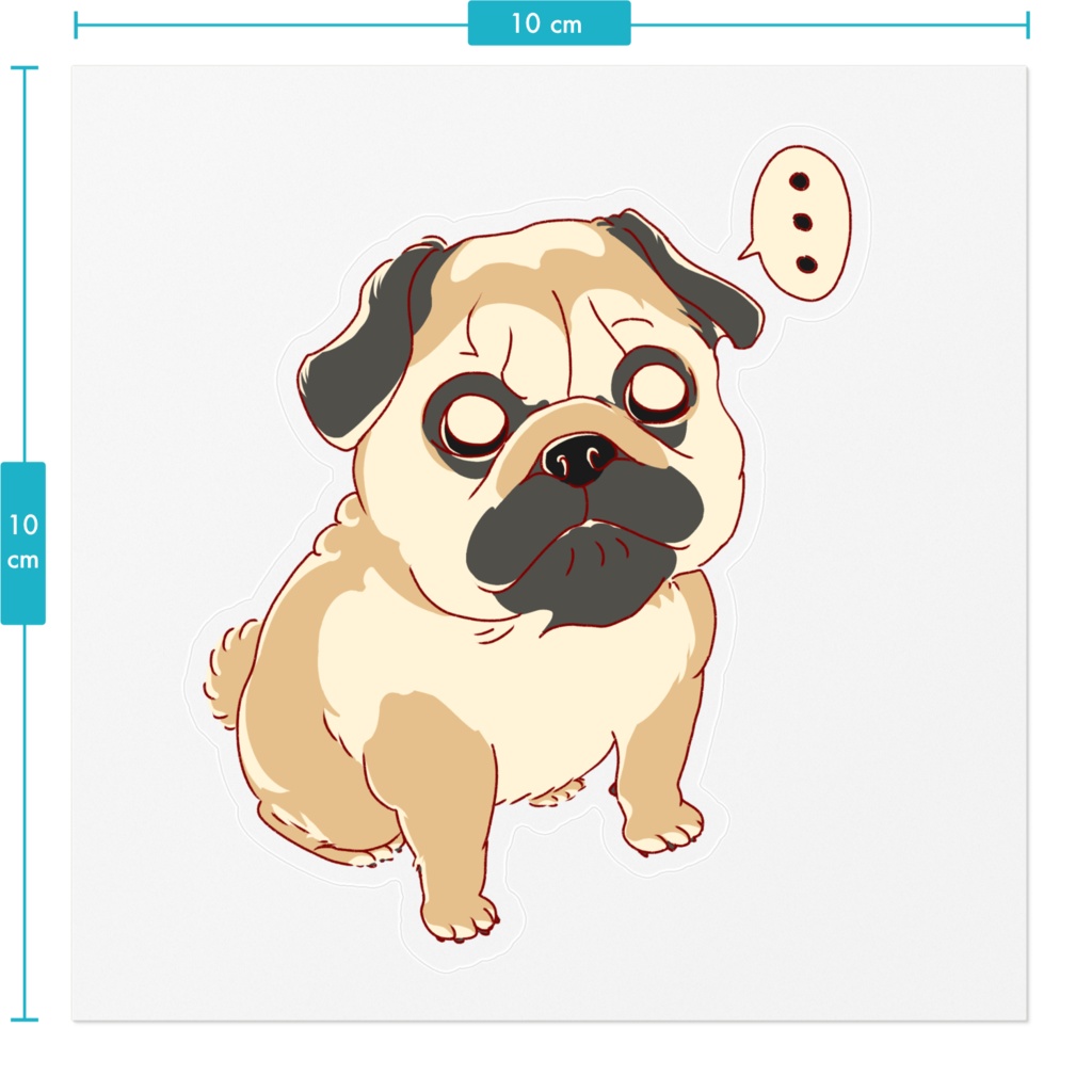 沈黙の犬/パグ(ステッカー)