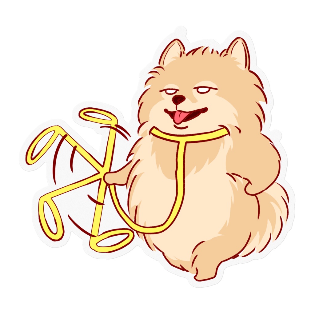 二足歩行犬/ポメラニアン(ステッカー)
