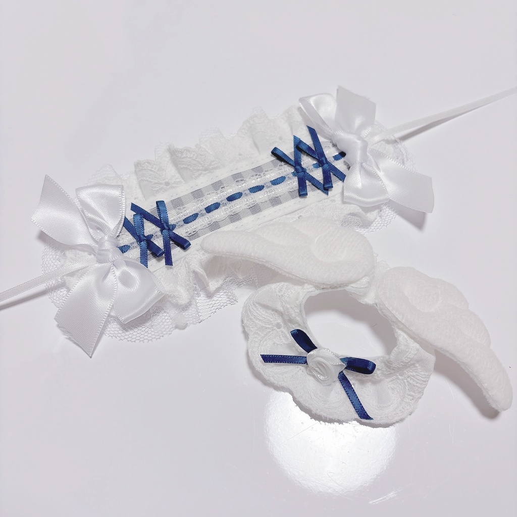 ヘッドドレス＆羽つきレースケープセット