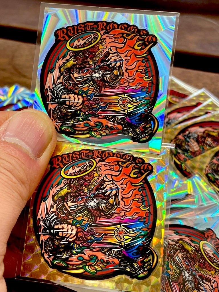 ゲリラ!真打Rust rococo自作シール2枚組。