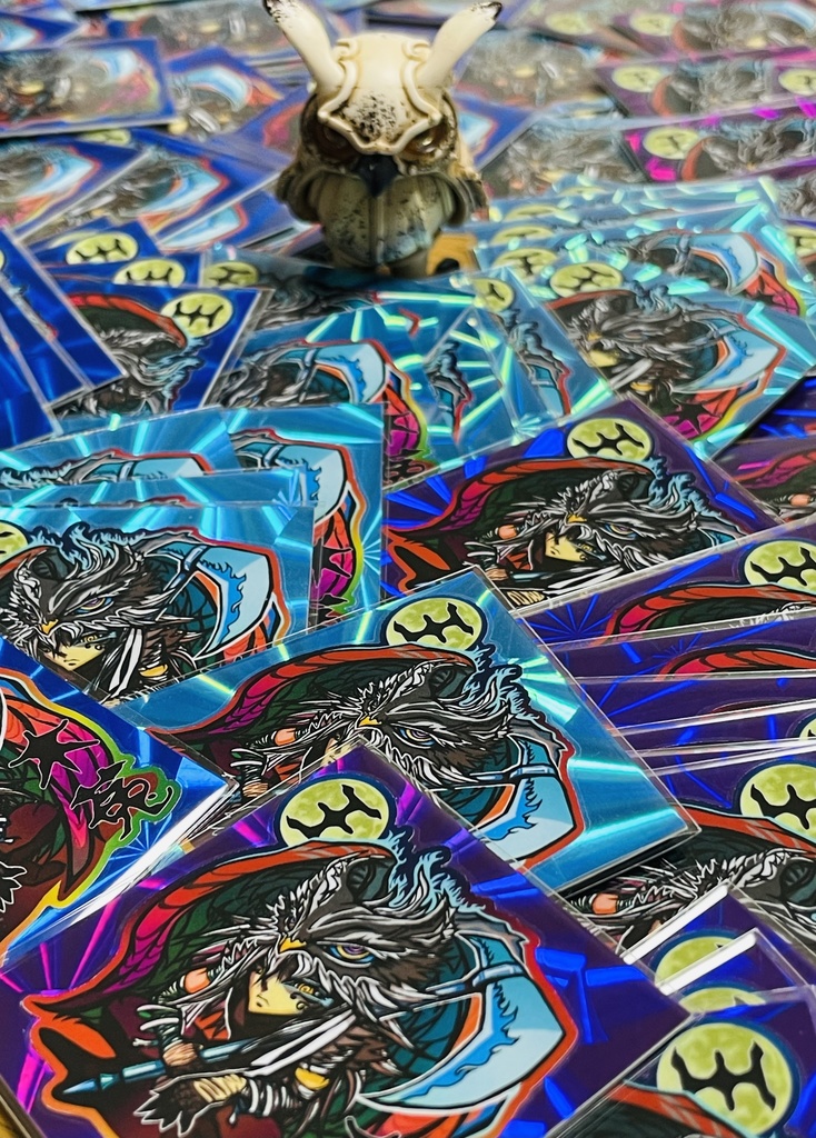 ゲリラ【木菟の王】夜3色 自作シール