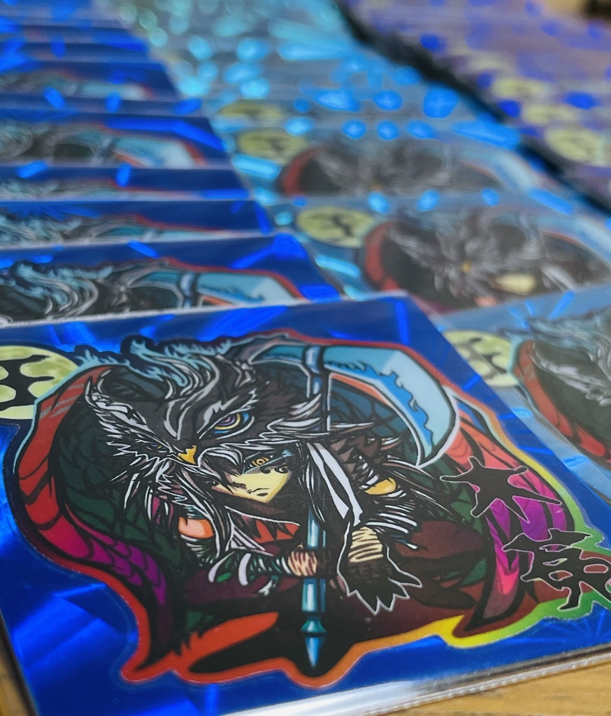 ゲリラ【木菟の王】夜3色 自作シール