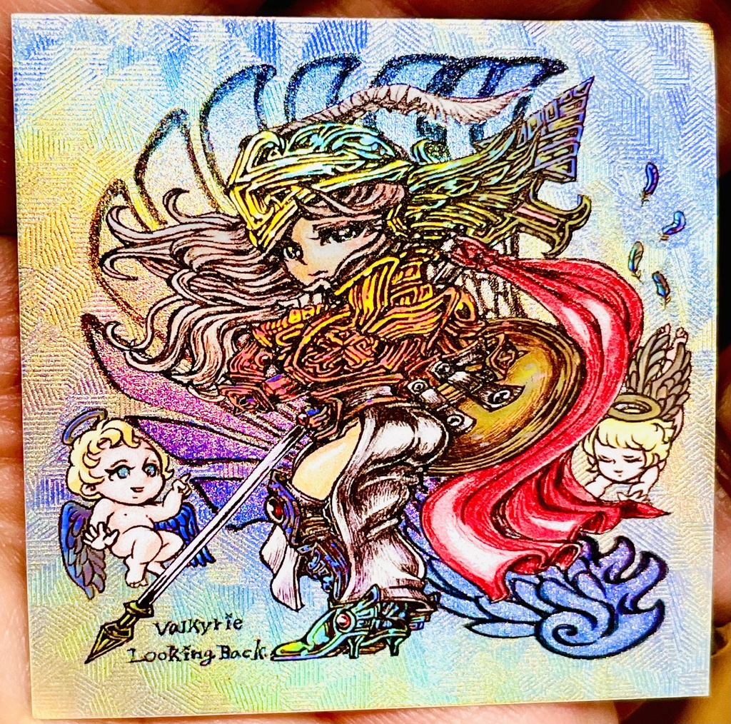 6/25 21:00より【振り向きヴァルキリー】アナログ絵自作シール