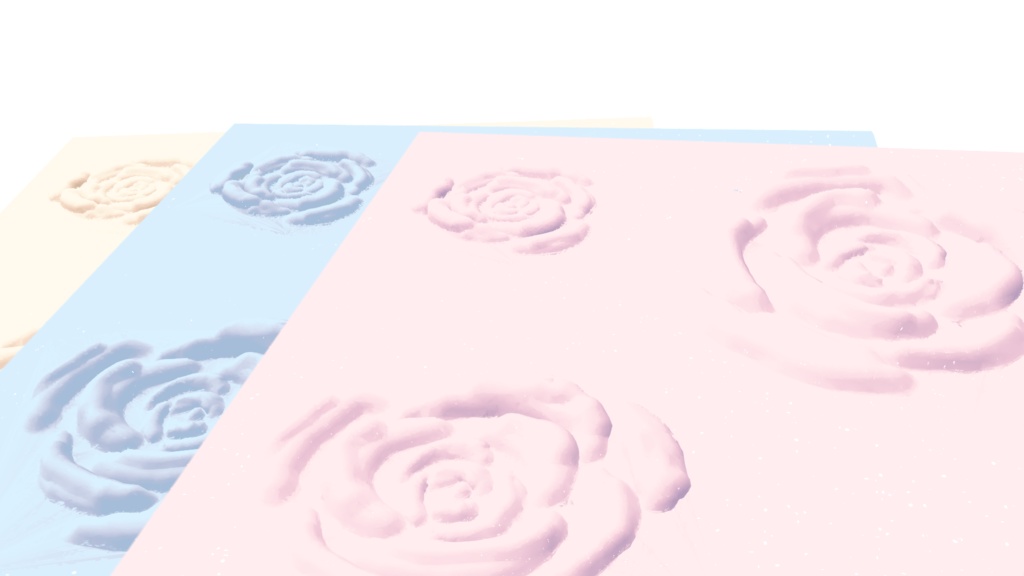 【VRChat向け】ばらのふわふわラグ　3色入り