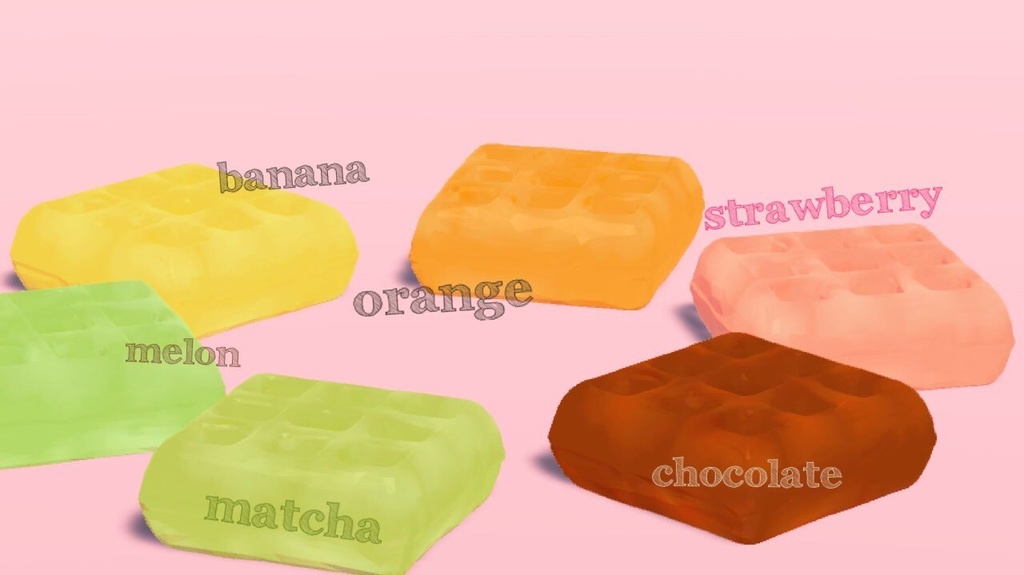 【VRChat向け】ワッフル 6種フレーバーセット