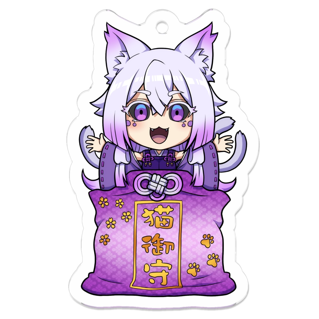 背面加工あり/猫神ヤシロ(猫御守) アクリルキーホルダー