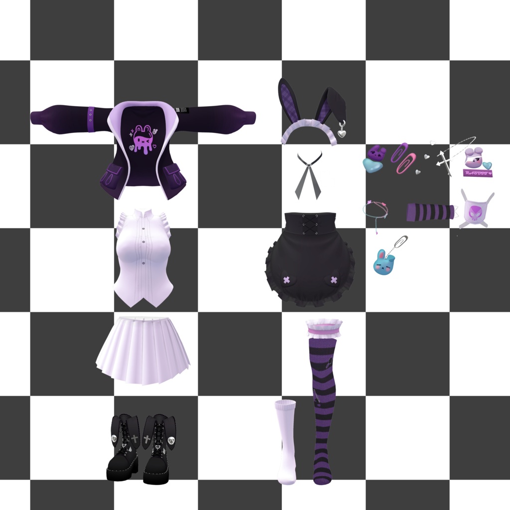 【セレスティア対応】パープルラビット VRC用