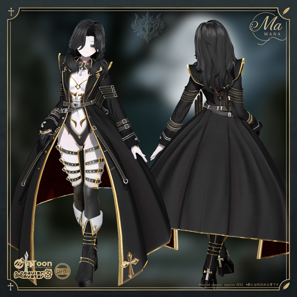 🐦⬛黒鴉の誓約✙【髪型付き衣装 / 12Avatar対応】