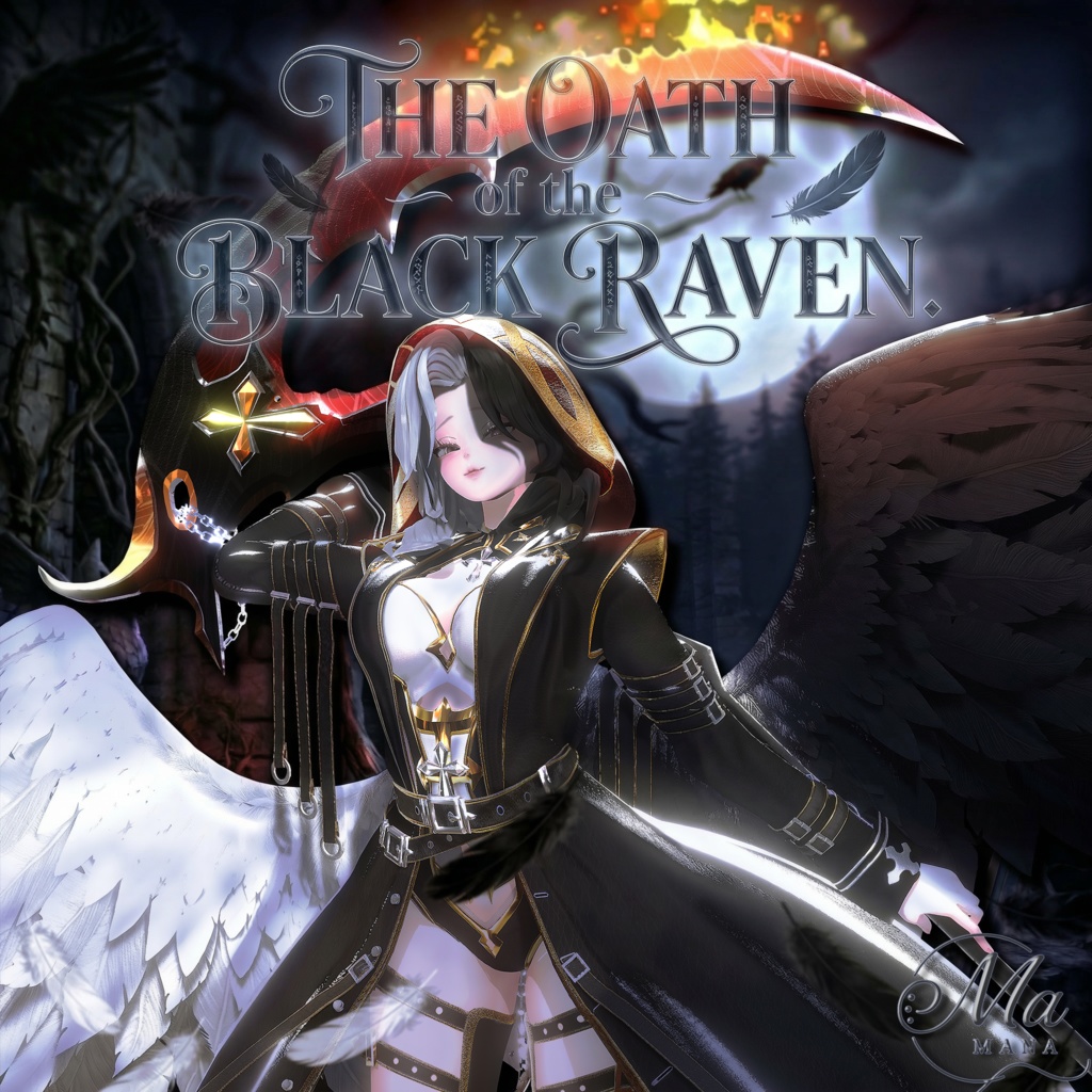 🐦‍⬛黒鴉の誓約✙【髪型付き衣装 / 11Avatar対応】