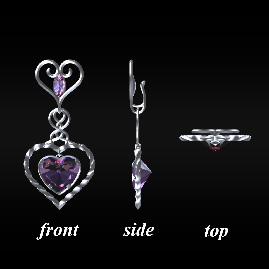 3Dモデル「ハートジュエルクリップ」