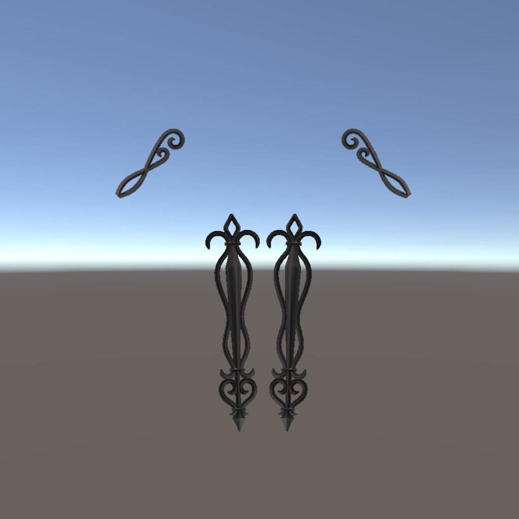 3Dモデル てっさくちゃん用差し替え腕脚「ロートアイアンリムス」