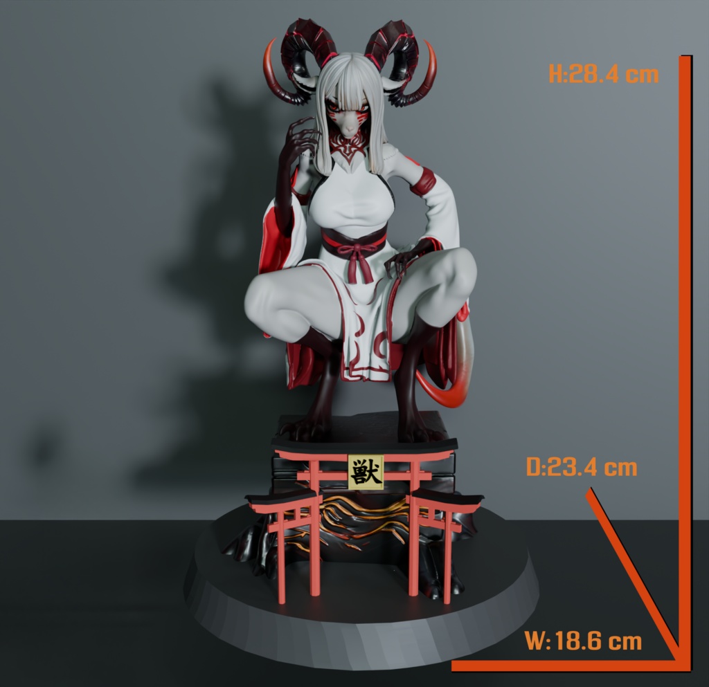 Monster Girl — White Fox — 3Dプリント用STL