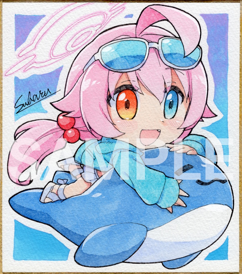 ブルアカ　ホシノ　同人手描きイラスト色紙