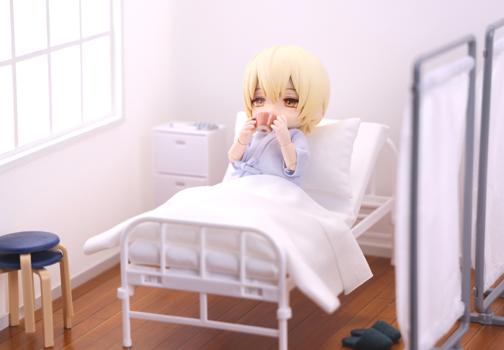 患者衣+スリッパ+前腕包帯