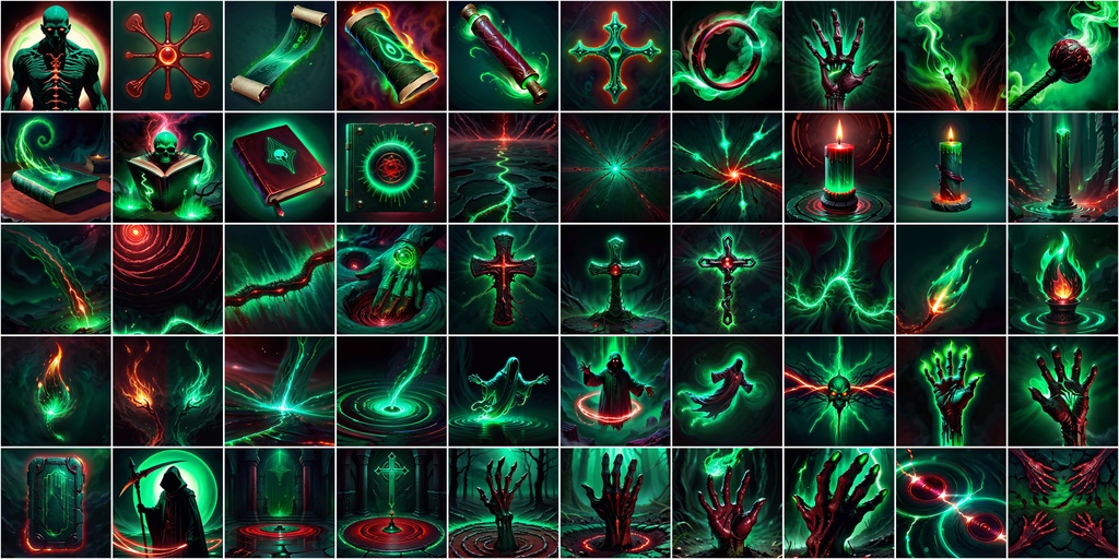 RPGアイコン素材セット(魔法・スキル1)