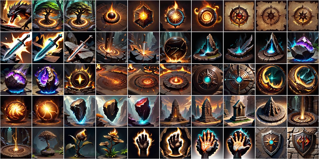 RPGアイコン素材セット(魔法・スキル1)