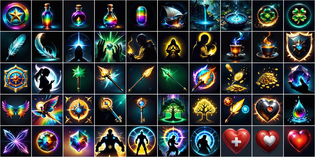 RPGアイコン素材セット(魔法・スキル1)