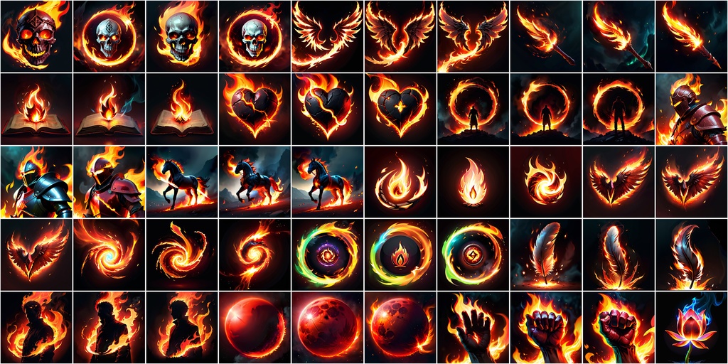 RPGアイコン素材セット(魔法・スキル1)